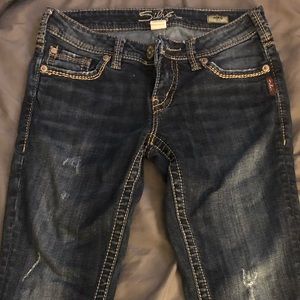 Silver jean capris. Size 27.